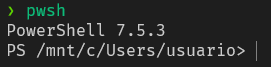 Interfaz de PowerShell 7+